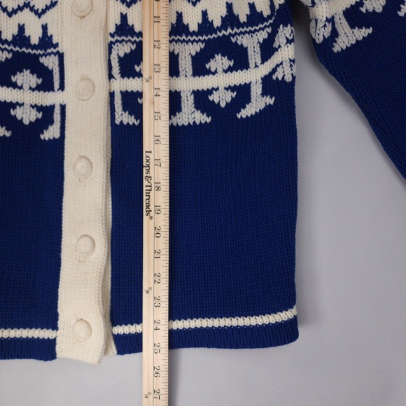 VTG Nordic Tribal Cardigan Sweater Women Carol Brent Montgomery Ward MED / LG - Picture 8 of 12